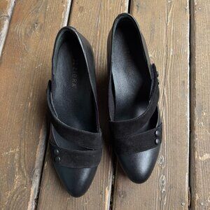 NWOT ZIERA Black Leather/Suede Classic & Comfortable Heels in Women's 41/US 10.5